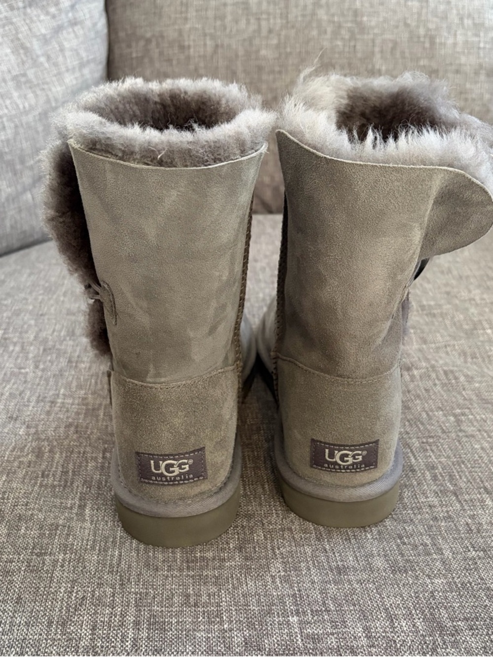 UGG Ankle Boots in Grey with Button - Picture 4 of 14